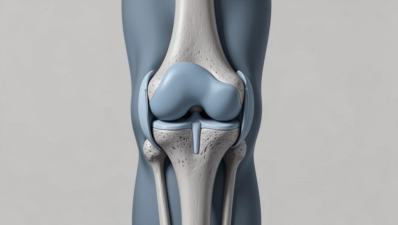 Illustration d'un genou montrant la rotule, le cartilage et les zones de pression.
