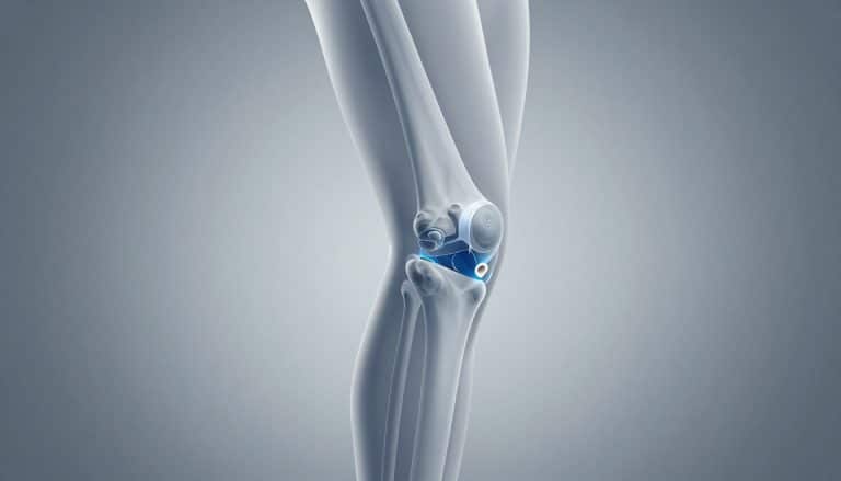 Un genou en extension révèle un ménisque déchiré et un fragment de cartilage.