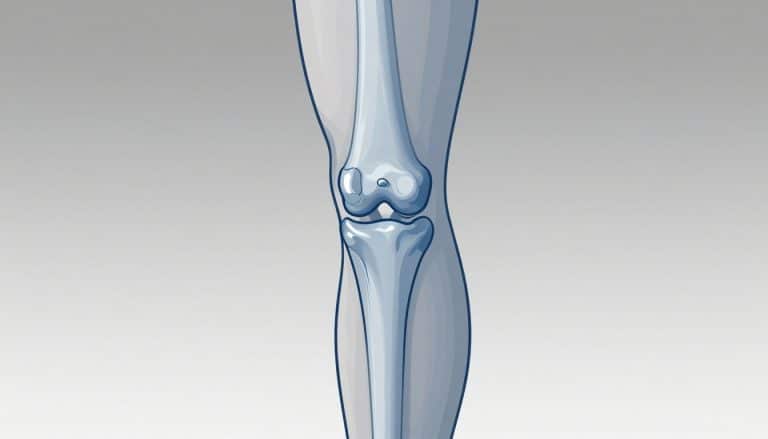 Illustration d’un genou transparent montrant le ménisque, le cartilage et un fragment osseux.