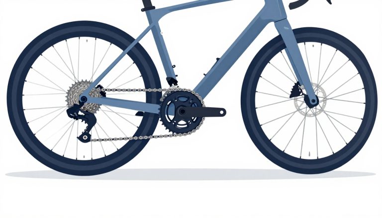 Chaîne de VTT déroulée près d’un plateau, d’une cassette et d’un dérailleur arrière.
