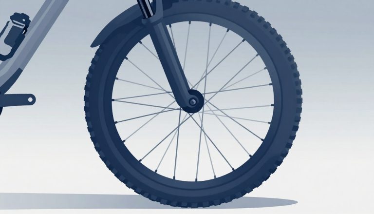 Roue de VTT ouverte montrant une chambre à air avec deux valves différentes.