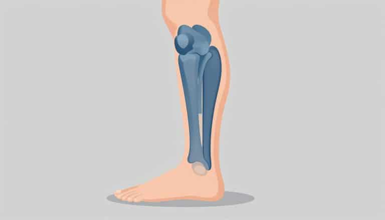 Illustration d’un genou droit montrant ses ligaments en bleu à travers la peau.