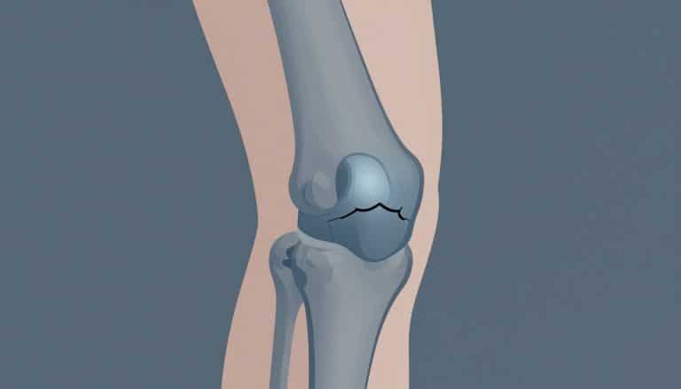Illustration d’un genou montrant une fissure de la corne postérieure du ménisque.