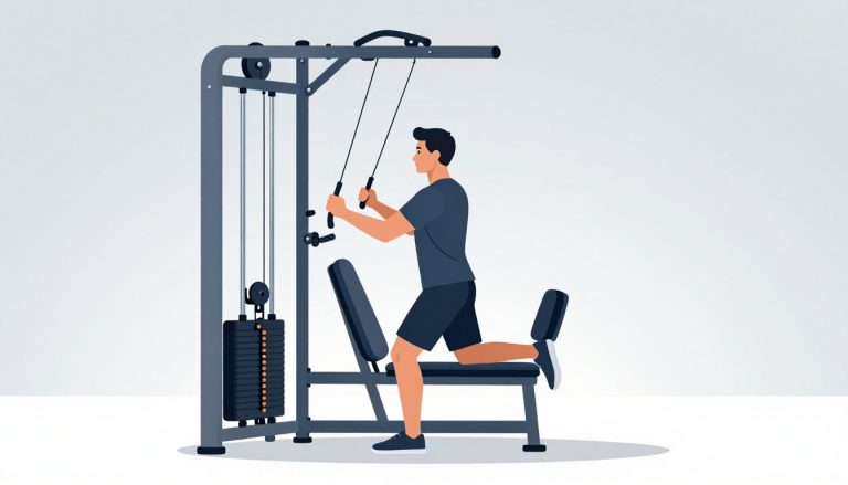 Un homme règle le siège d’une machine de musculation dans une salle de sport.