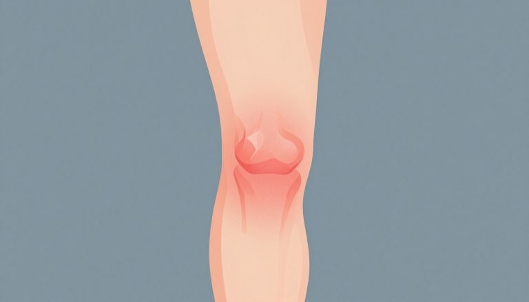 Illustration d’un genou gonflé et rouge à cause de la goutte.