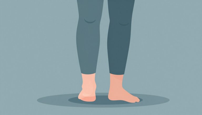 Illustration d’une jambe légèrement fléchie avec un gonflement rosé sous la rotule.