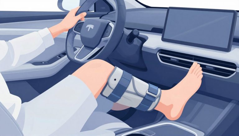 conduire avec une genouillère