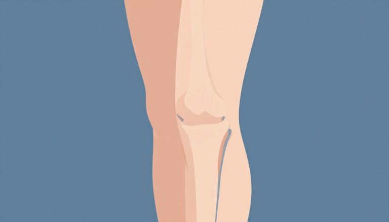 Illustration du genou fléchi avec les tendons arrière mis en évidence en bleu.