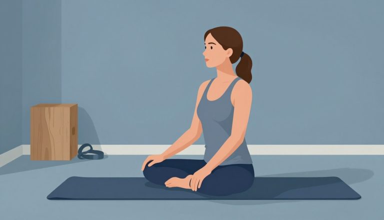 Une femme étire une jambe avec une genouillère.