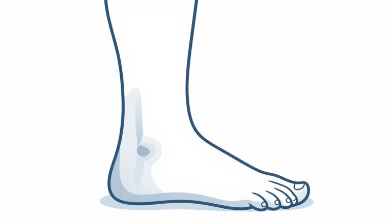Illustration d’une jambe gauche avec le genou marqué et la cheville gonflée.