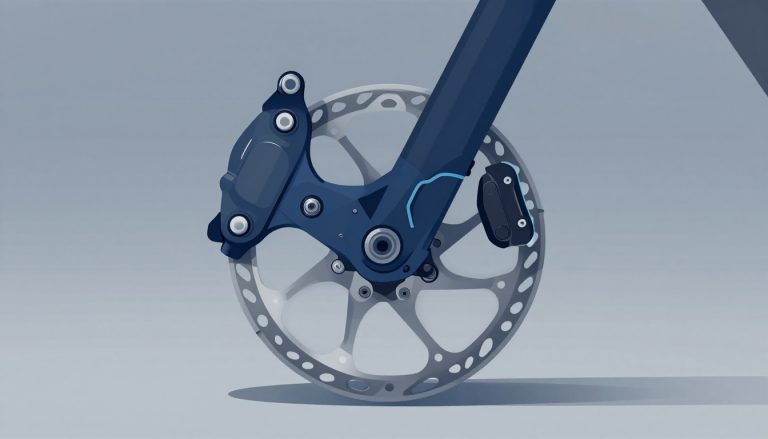 Étrier de frein VTT avec une plaquette usée et une plaquette neuve.