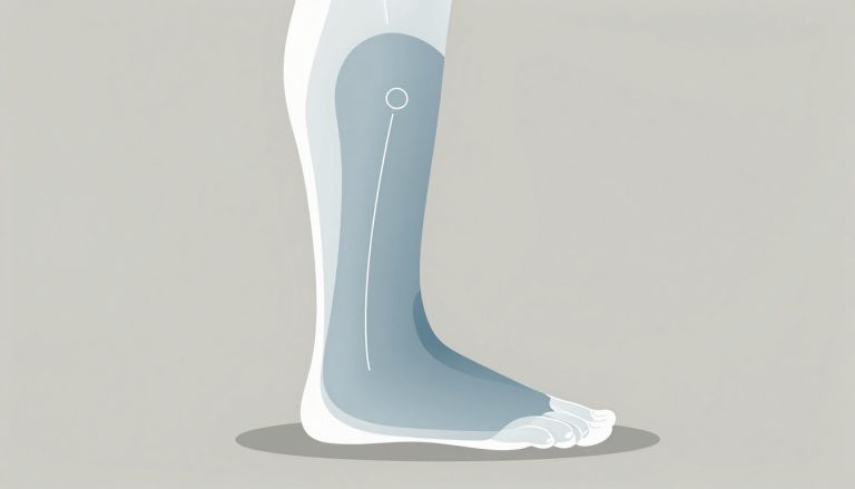 Illustration d’une jambe montrant un genou et un mollet gonflés en bleu.
