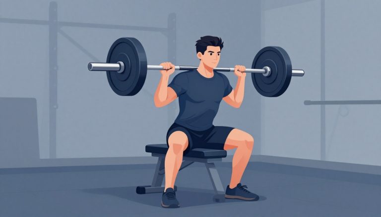 Un homme soulève une barre chargée sur un banc de musculation.