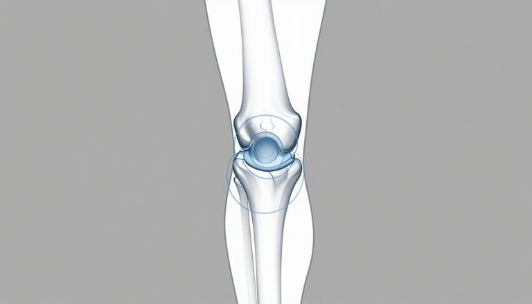 Articulation du genou montrant quatre stades progressifs d’arthrose.