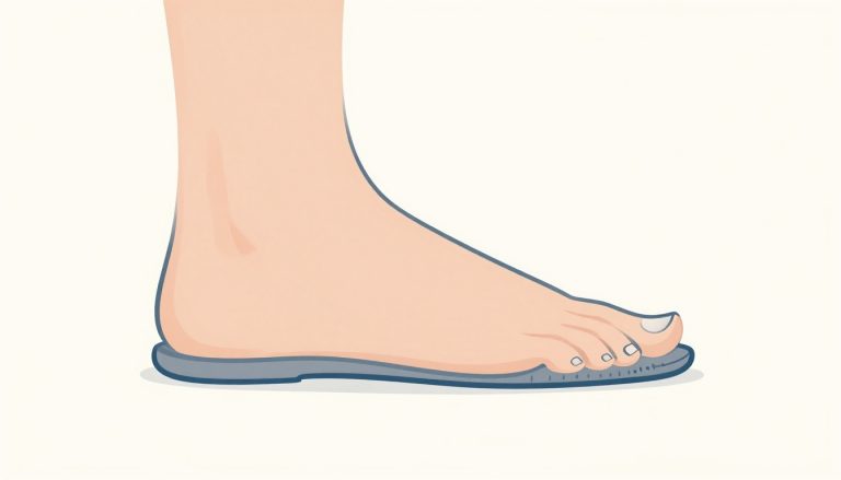 Un pied dans une chaussure de running avec un espace visible devant les orteils.