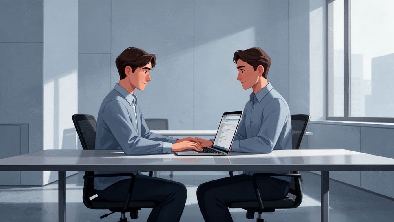 Deux personnes illustrent une reprise du travail entre activité de bureau et effort physique léger.