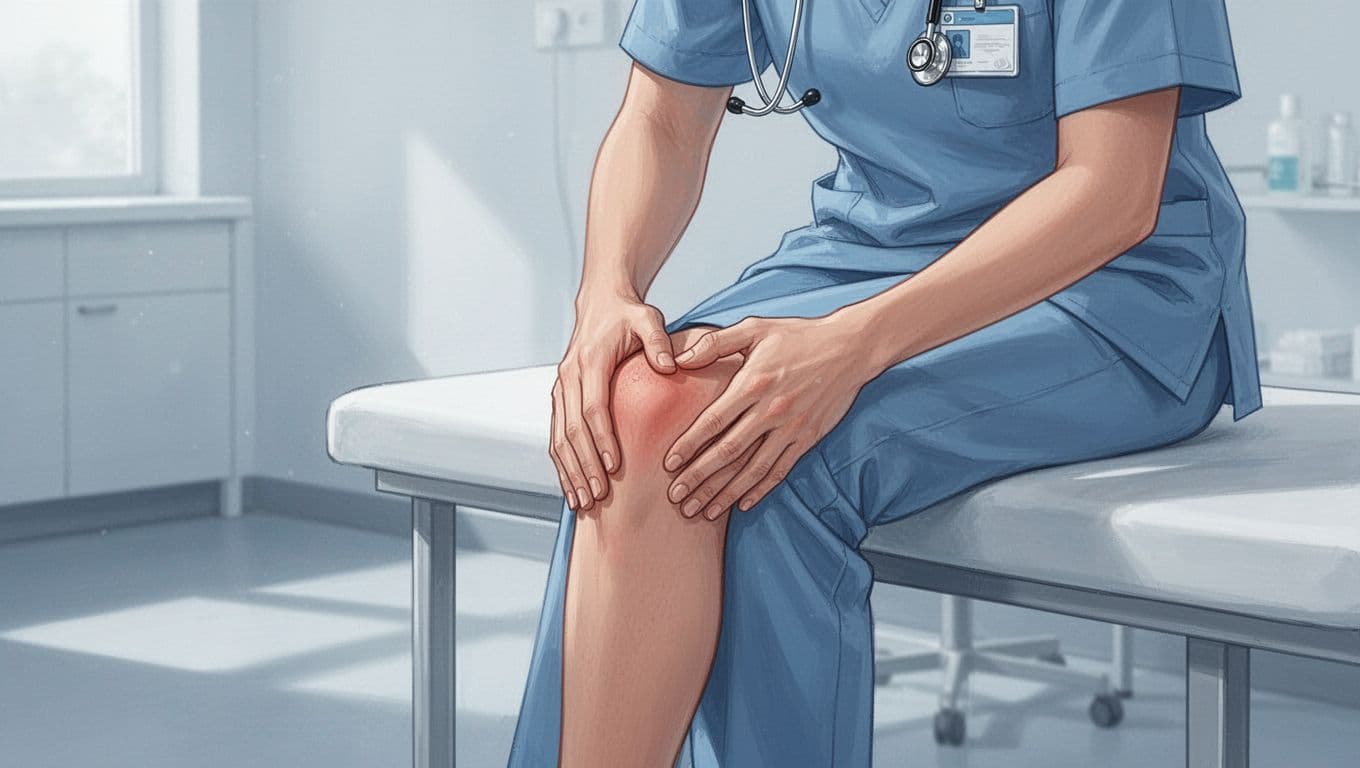 Illustration d'un genou humain présentant plusieurs traitements médicaux possibles.